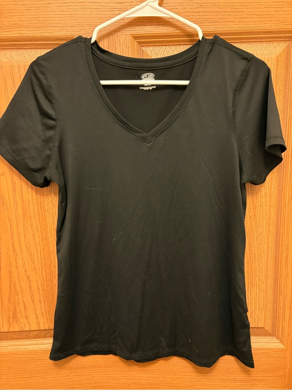 Athletic Works Black V-Neck Short Sleeve Athletic Tee